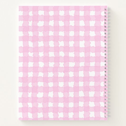 Pink Motivational Gingham Notizblock (Rückseite)