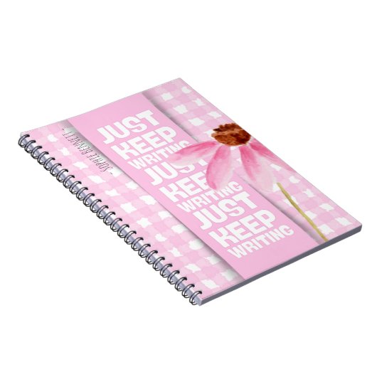 Pink Motivational Gingham Notizblock (Rechte Seite)