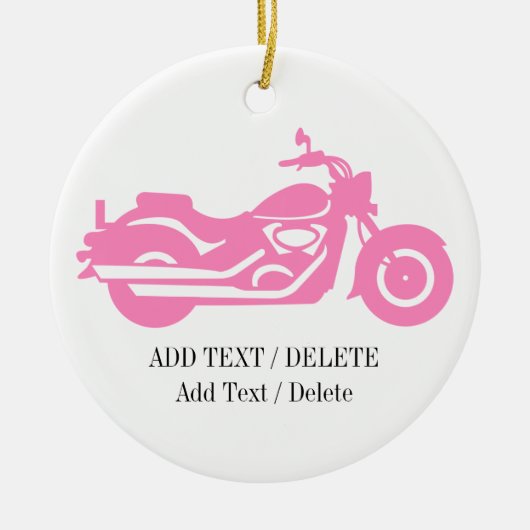 Pink Motorcycle Ornament (Vorne)