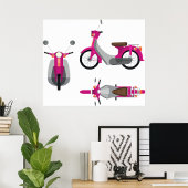 Pink Motorrad Poster