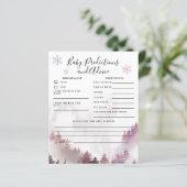 Pink Mountain Baby Predictions & Advice Card (Stehend Vorderseite)