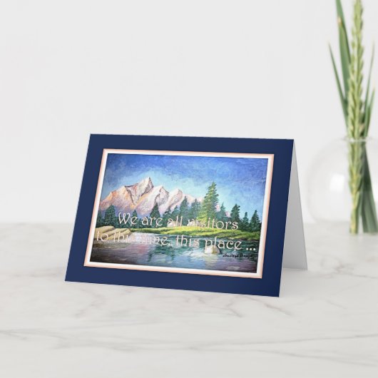 Pink Mountain Blue Inspirational Greeting Card Karte (Vorderseite)