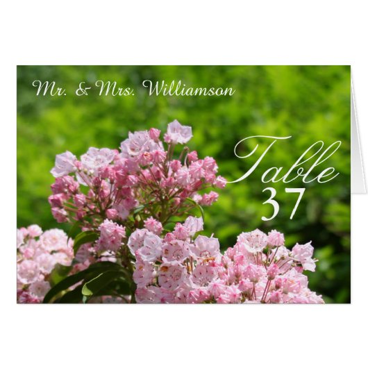 Pink Mountain Laurel Hochzeitstisch Zelt Cards (Vorderseite (Horizontal))