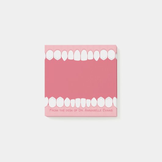 Pink Mouth mit Zähnen personalisieren Post-it Note Klebezettel (Vorderseite)