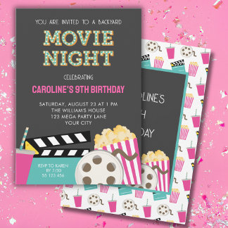 PINK MOVIE NIGHT PARTY EINLADUNG