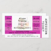 Pink Movie Night Party Eintrittskarte einladen (Vorne/Hinten)