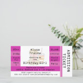 Pink Movie Night Party Eintrittskarte einladen (Stehend Vorderseite)