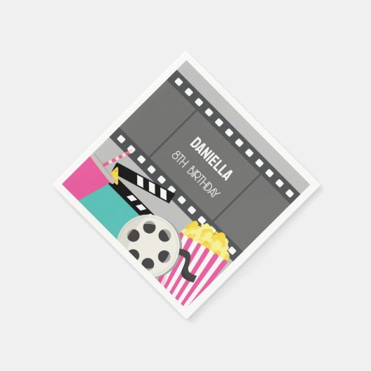 PINK MOVIE NIGHT SERVIETTE (Ecke)