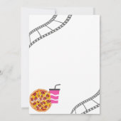 Pink Movie & Pizza Night Birthday Party Einladung (Rückseite)