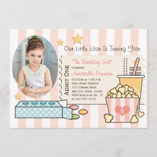 PINK MOVIE THEMED FOTO BIRTHDAY PARTY INVITATION EINLADUNG