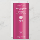 Pink MP3 Music Player Birthday Einladung (Rückseite)