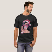 Pink Mrs African Santa Blows Blubble Gum Funny Ch T-Shirt (Vorne ganz)