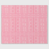 Pink Mud Cloth Pattern Wrapping Paper Geschenkpapier (Flach)