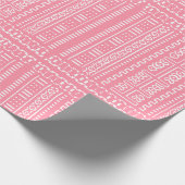 Pink Mud Cloth Pattern Wrapping Paper Geschenkpapier (Ecke)
