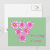 Pink Mums Blume Denken Sie an Postkarten (Vorne/Hinten)