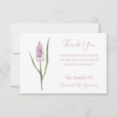 Pink Muscari Beerdigung & Beileid Vielen Dank Kart Mitteilungskarte (Vorderseite)