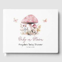 Pink Mushroom Baby in Bloom Butterfly Babydusche