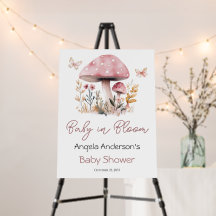 Pink Mushroom Baby in Blütendusche