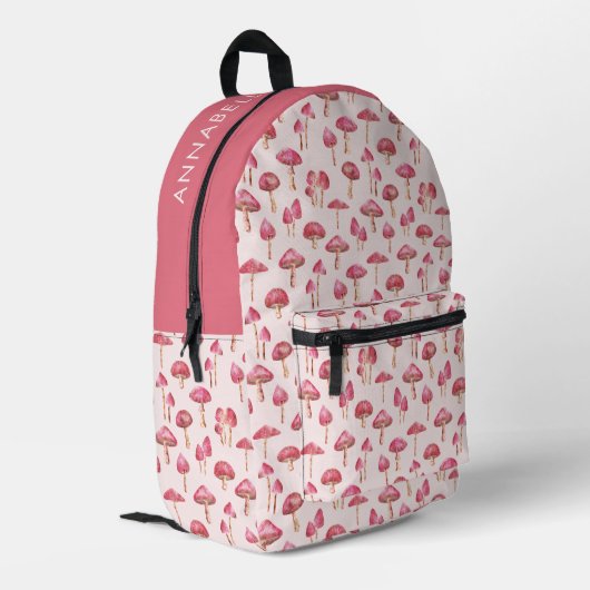 Pink Mushroom-Muster Bedruckter Rucksack