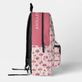 Pink Mushroom-Muster Bedruckter Rucksack (Links)
