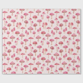 Pink Mushroom-Muster Geschenkpapier (Flach)