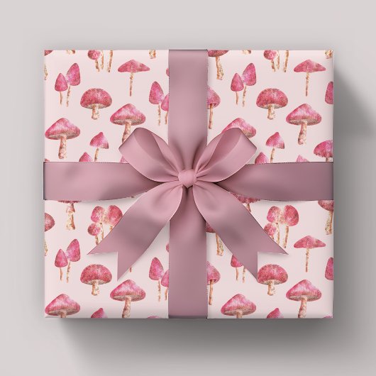 Pink Mushroom-Muster Geschenkpapier