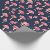Pink Mushroom-Muster Geschenkpapier (Ecke)
