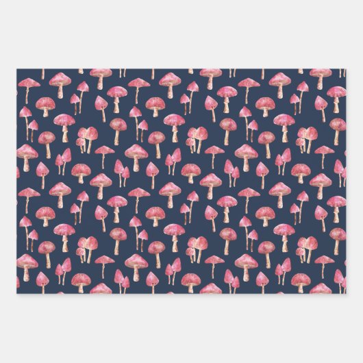 Pink Mushroom-Muster Geschenkpapier Set (Vorderseite 2)