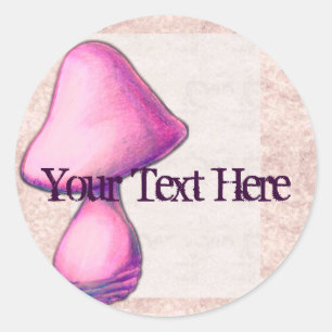 Pink Mushroom Stickers