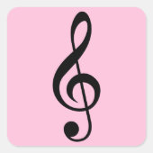 Pink Music Clef Stickers (Vorderseite)