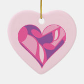 Pink Music Heart Keramik Ornament (Hinten)