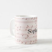 Pink Music Notes Sheet Kaffeetasse (Vorderseite Links)