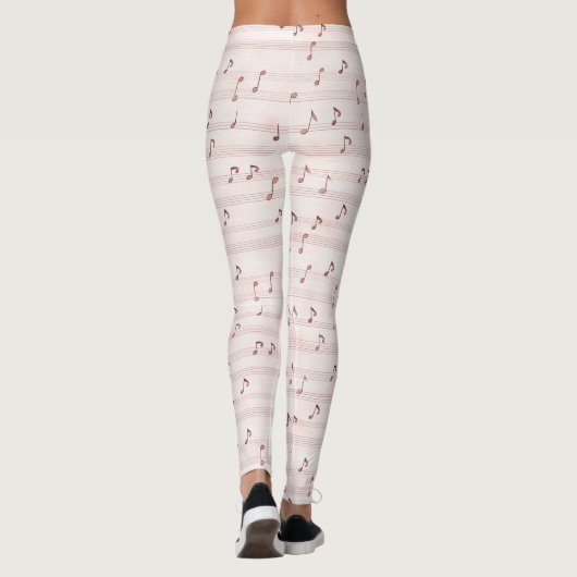 Pink Music Notes Sheet Leggings (Rückseite)