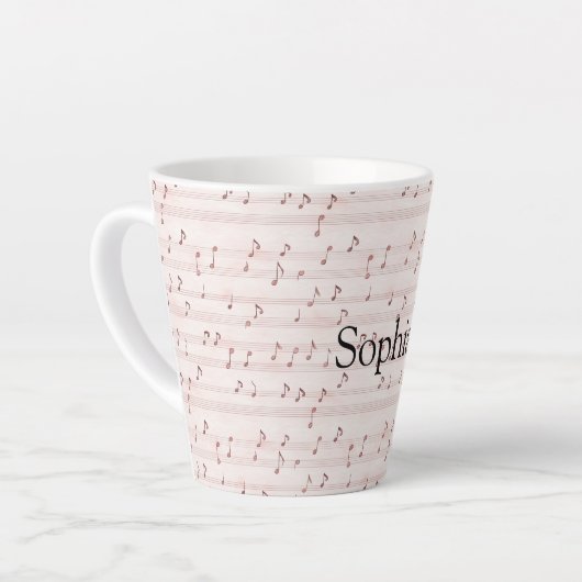Pink Music Notes Sheet Milchtasse (Linke Ecke)