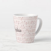 Pink Music Notes Sheet Milchtasse (Rechte Ecke)