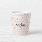 Pink Music Notes Sheet Milchtasse (Vorderseite)