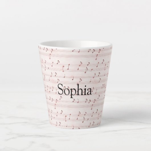 Pink Music Notes Sheet Milchtasse (Vorderseite)