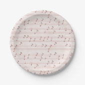 Pink Music Notes Sheet Pappteller (Vorderseite)