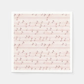 Pink Music Notes Sheet Serviette (Vorderseite)