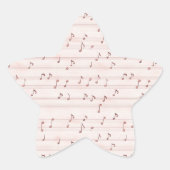 Pink Music Notes Sheet Stern-Aufkleber (Vorderseite)