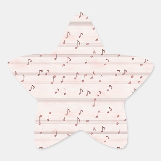 Pink Music Notes Sheet Stern-Aufkleber (Vorderseite)