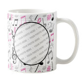 Pink Music Pattern Foto Tasse