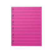 Pink Music Sheet Paper Notepad Notizblock (Rotiert)