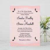 Pink Music Theme Wedding Einladung (Stehend Vorderseite)