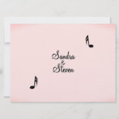Pink Music Theme Wedding Einladung (Rückseite)