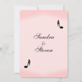 Pink Music Theme Wedding Einladung (Rückseite)