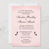 Pink Music Theme Wedding Einladung (Vorderseite)