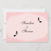 Pink Music Theme Wedding Einladung (Rückseite)