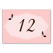 Pink Music Theme Wedding Tischnummer Placecards (Vorderseite)