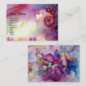 PINK MUSICAL CLOWING Watercolor Visitenkarte (Vorne/Hinten)